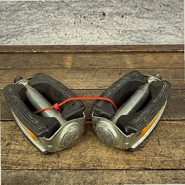 Vintage Schwinn Block Bow Pedals 1/2 Black Pair 550g Reflectors Cruiser Bike